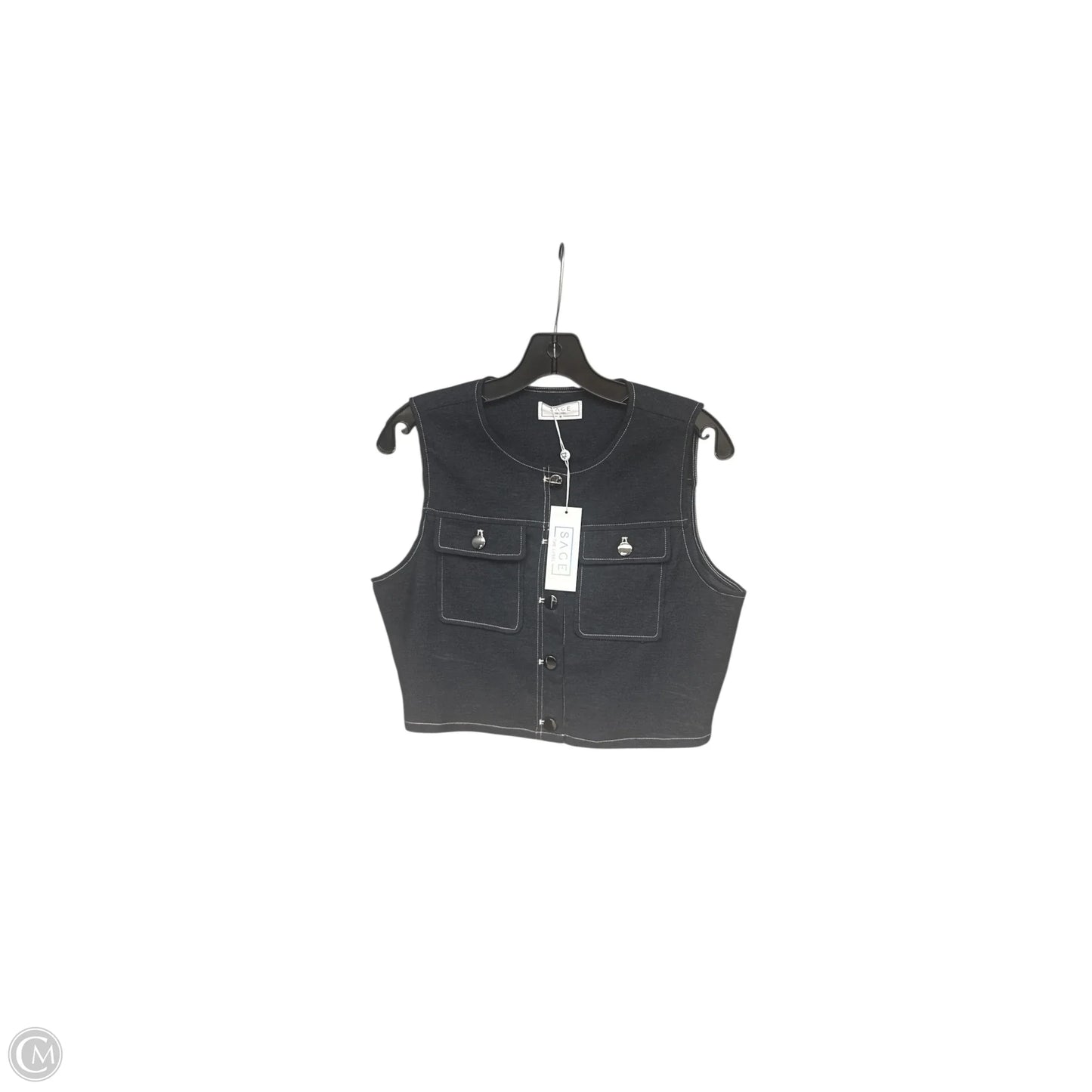 Top Sleeveless By Sage In Blue, Size: M