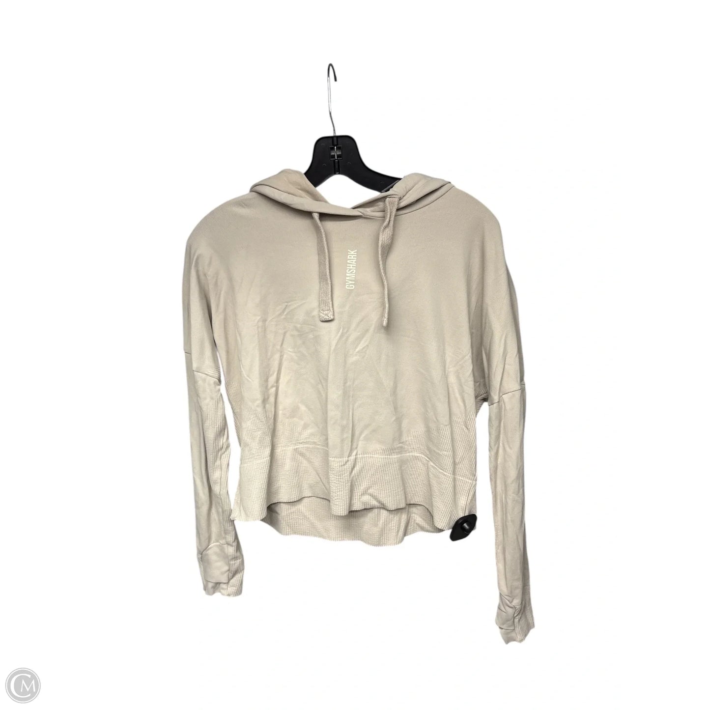 Athletic Top Long Sleeve Hoodie By Gym Shark In Beige, Size: Xs