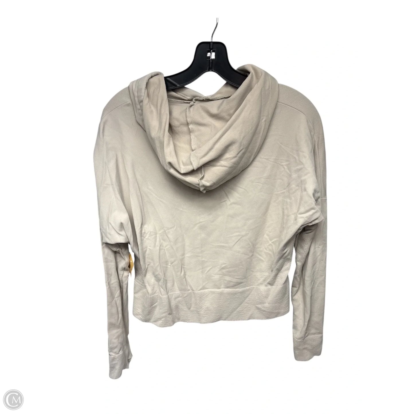 Athletic Top Long Sleeve Hoodie By Gym Shark In Beige, Size: Xs
