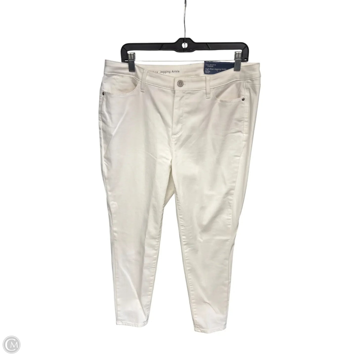 Jeans Skinny By Talbots In White Denim, Size: 14p