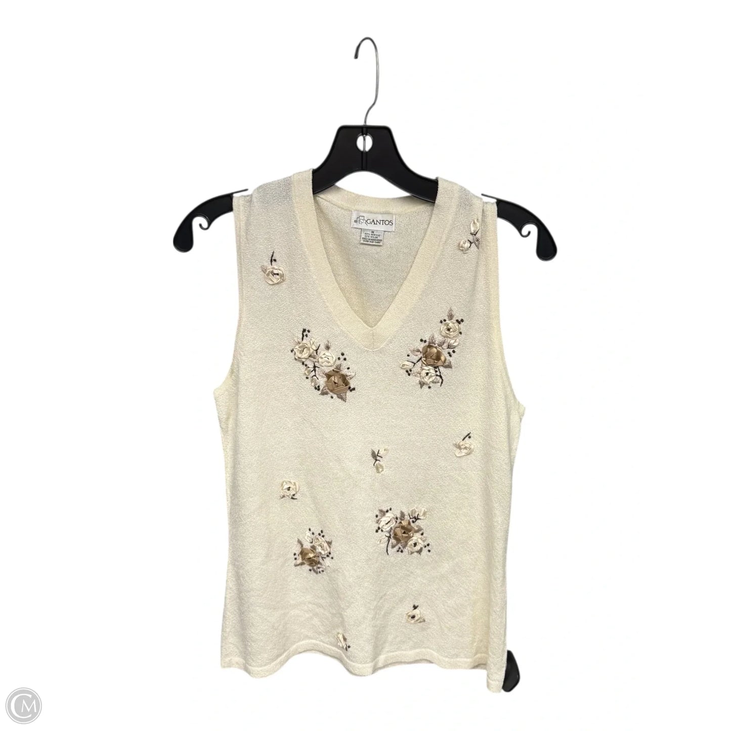 Top Sleeveless By Gantos In Cream & Tan, Size: M