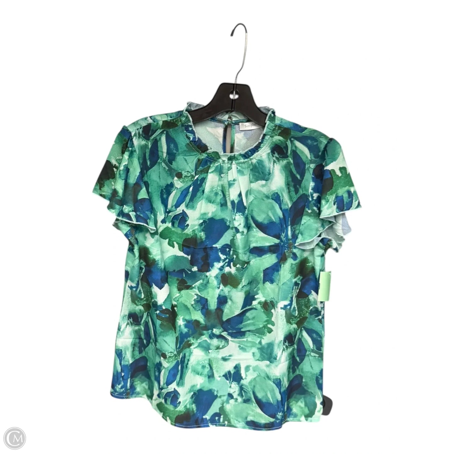 Top Short Sleeve By Clothes Mentor In Blue & Green, Size: S