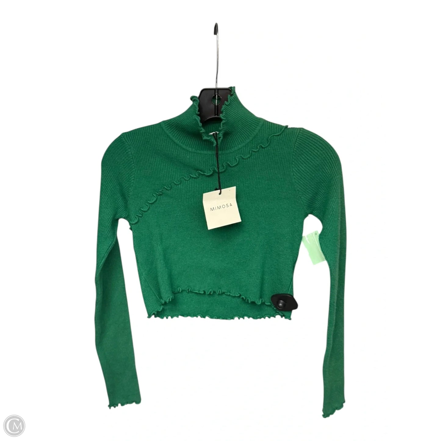 Top Long Sleeve By Mimosa In Green, Size: M