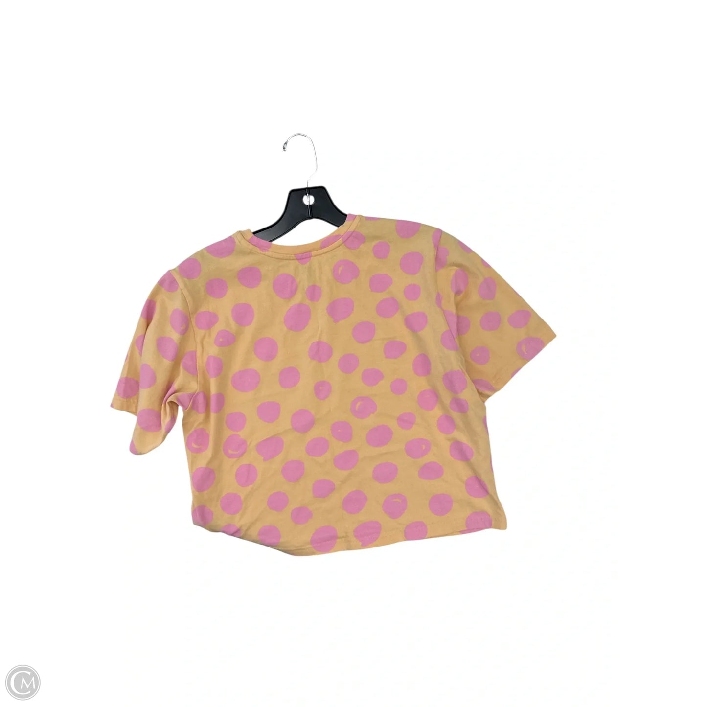 Athletic Top Short Sleeve By Adidas In Pink & Yellow, Size: M