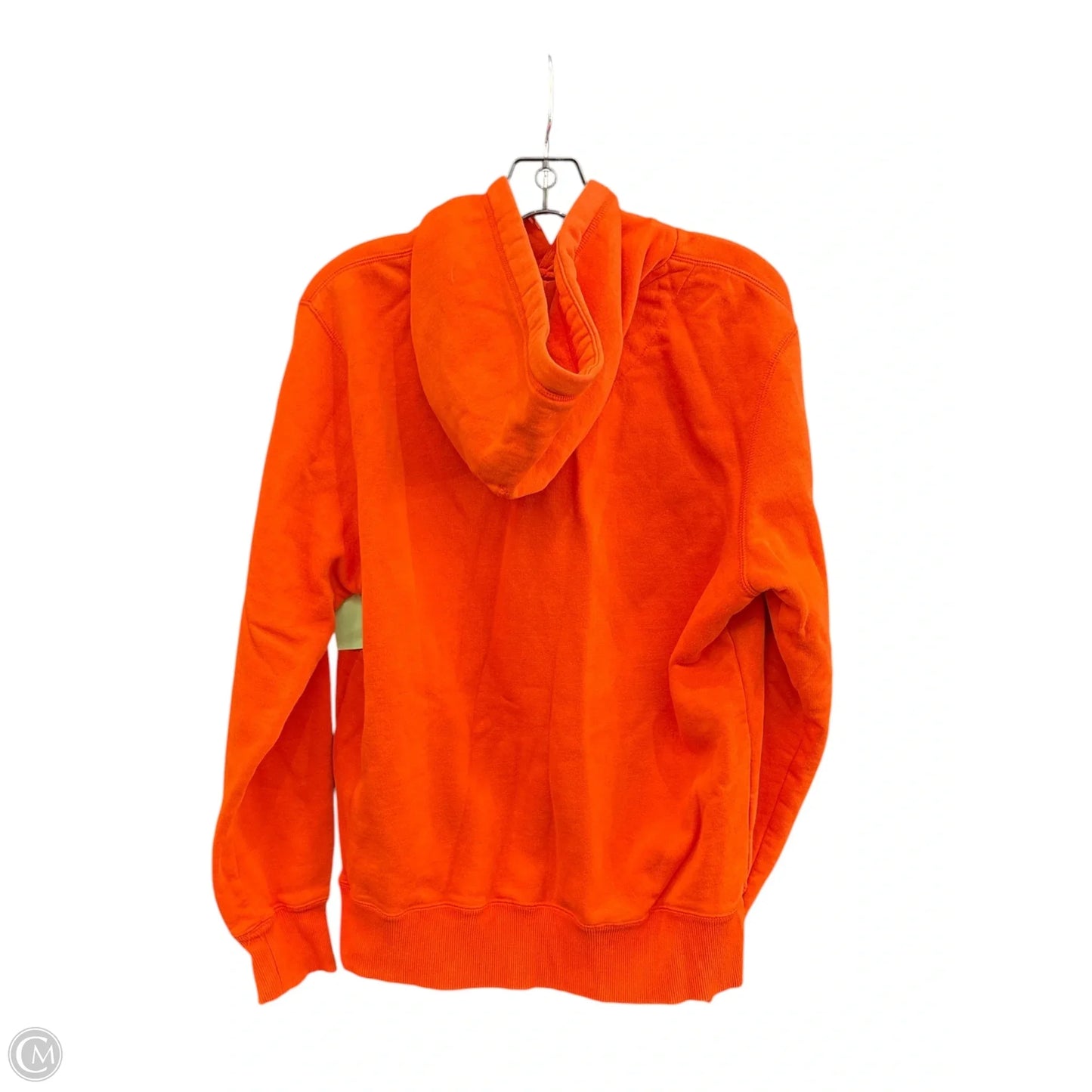 Athletic Sweatshirt Hoodie By Nike Apparel In Grey & Orange, Size: M