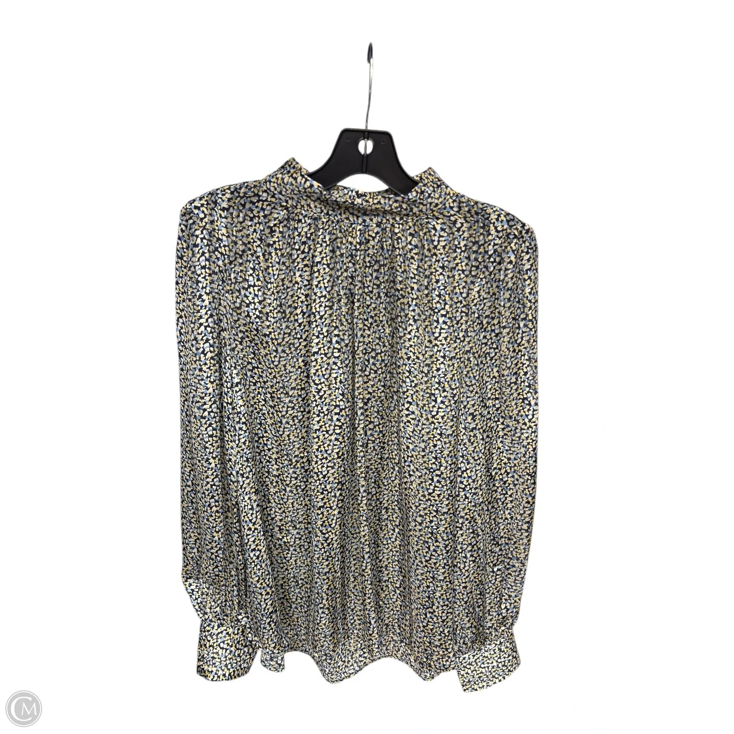 Blouse Long Sleeve By H&m In Blue & Yellow, Size: L