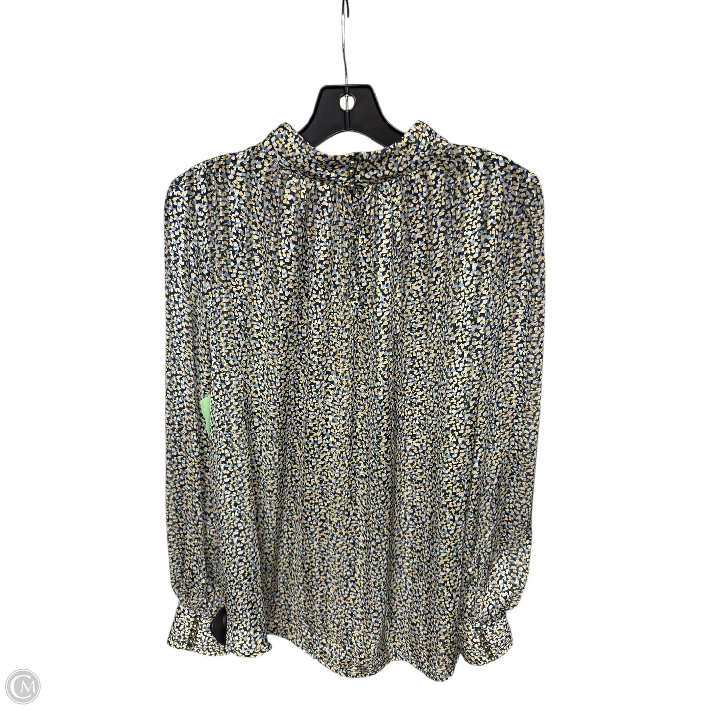 Blouse Long Sleeve By H&m In Blue & Yellow, Size: L