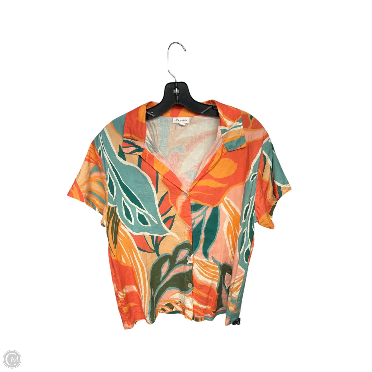 Top Short Sleeve By Vitamin A In Tropical Print, Size: L