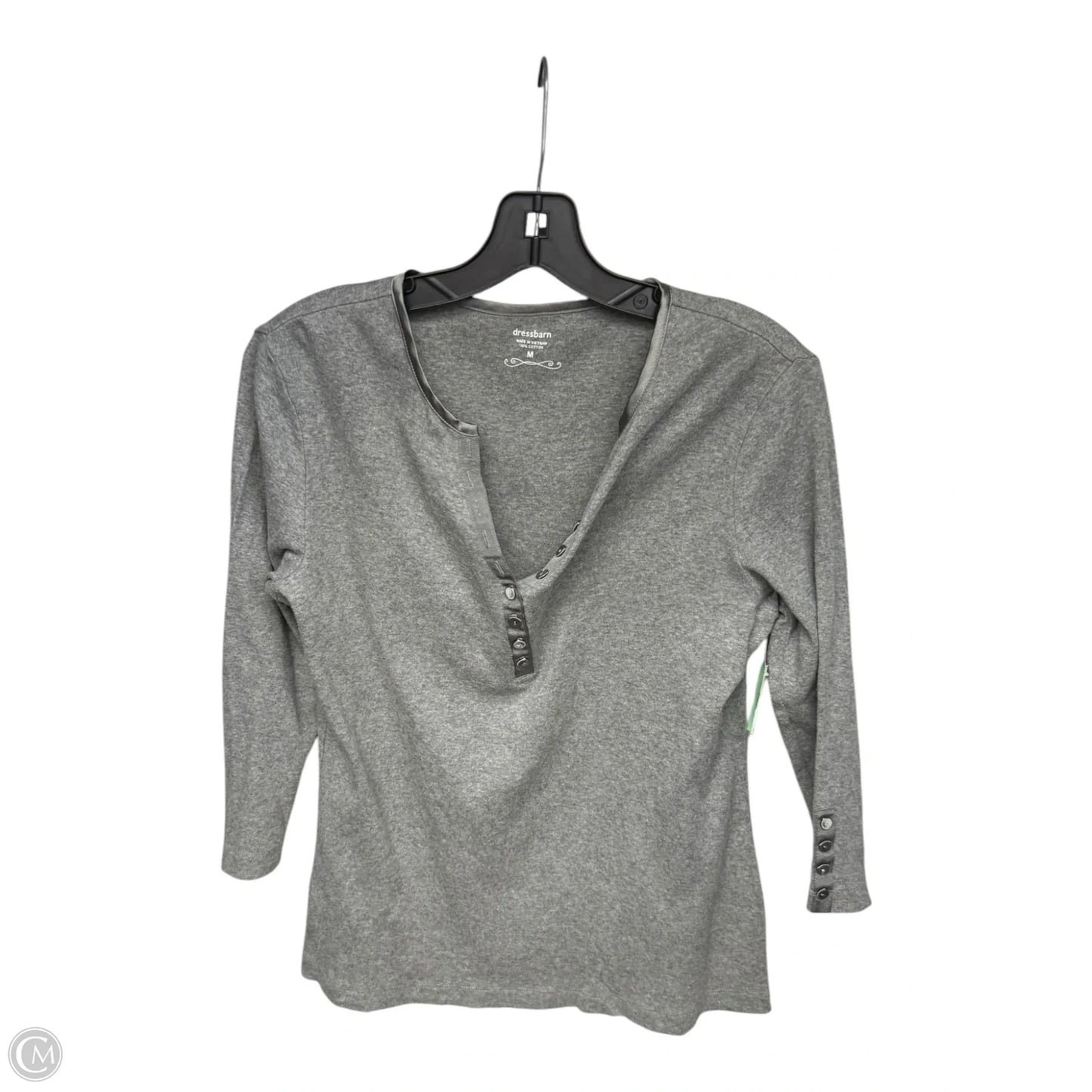 Top Long Sleeve Basic By Dressbarn In Grey, Size: M