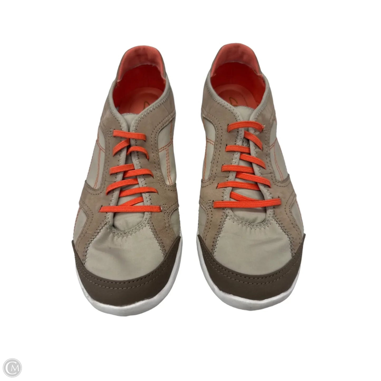 Shoes Flats By Clarks In Orange & Tan, Size: 8