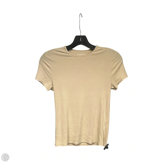 Top Short Sleeve Basic By Abercrombie And Fitch In Tan, Size: Xs