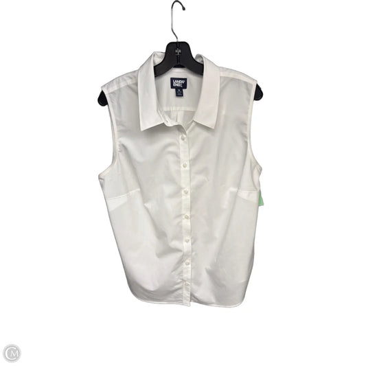 Top Sleeveless By Lands End In White, Size: 1x