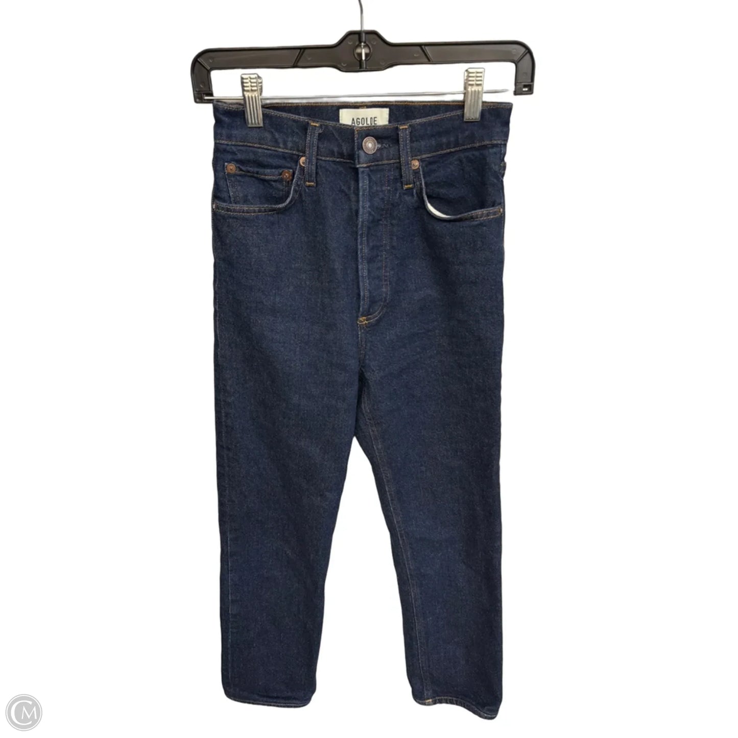 Jeans Straight By Agolde In Blue Denim, Size: 24