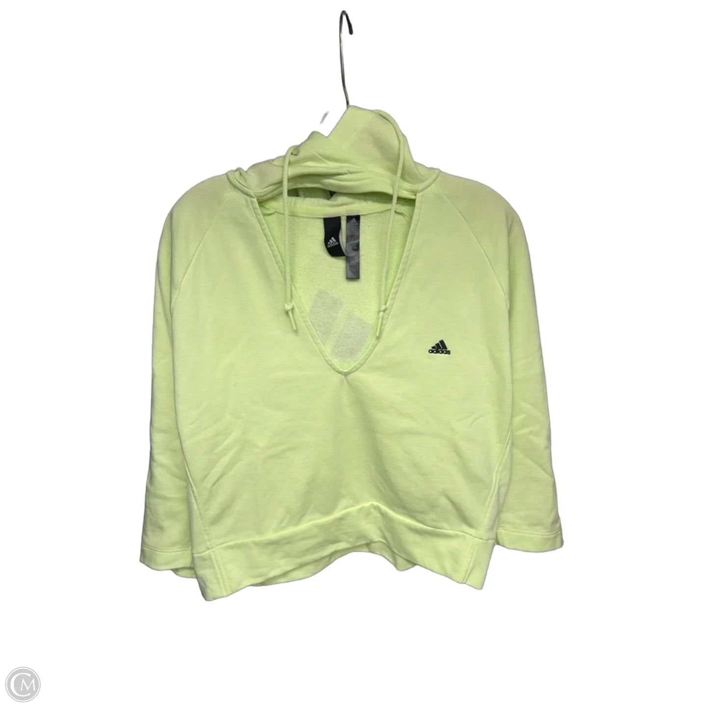 Athletic Sweatshirt Hoodie By Adidas In Green, Size: L