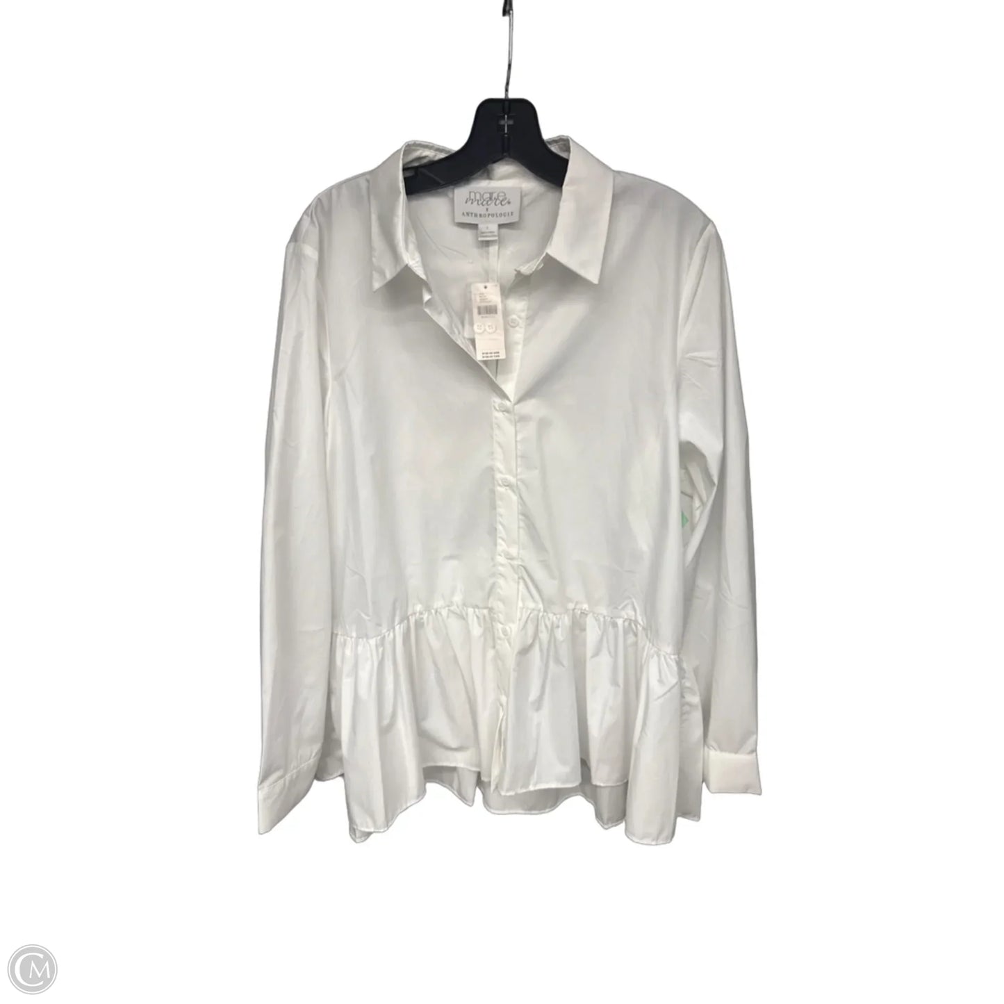 Blouse Long Sleeve By Mare Mare In White, Size: L