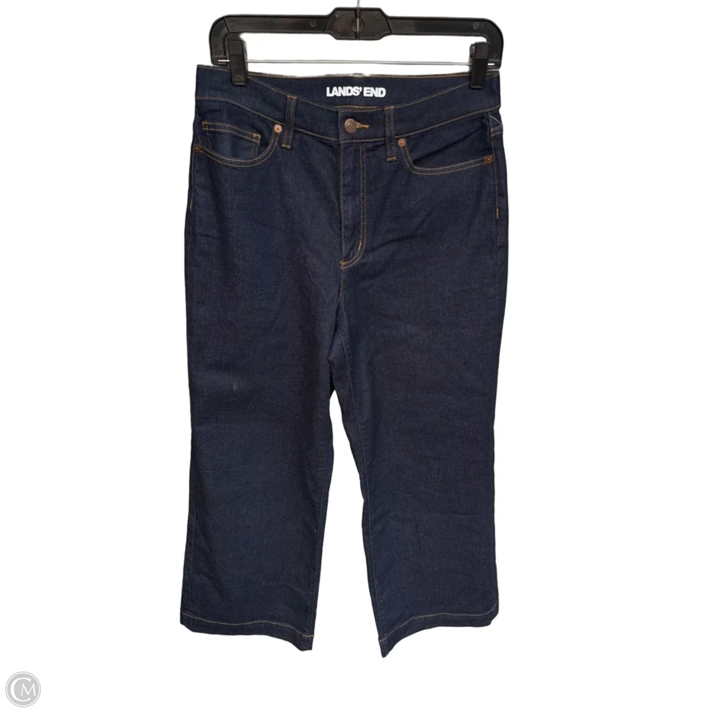 Jeans Wide Leg By Lands End In Blue Denim, Size: 8