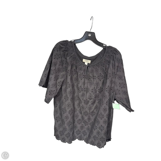 Top Short Sleeve By Logo In Grey, Size: L