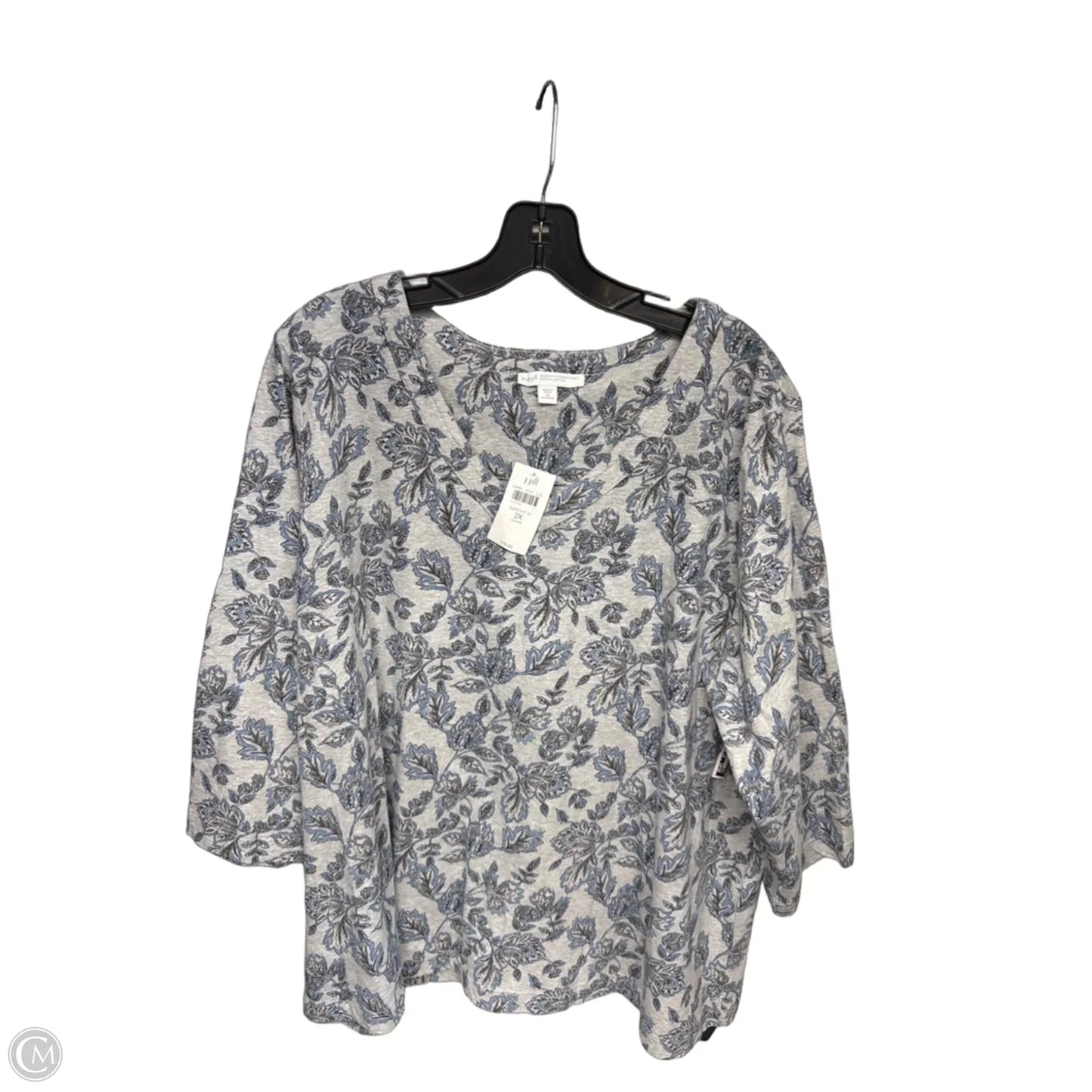 Top 3/4 Sleeve By Pure Jill In Grey, Size: 2x