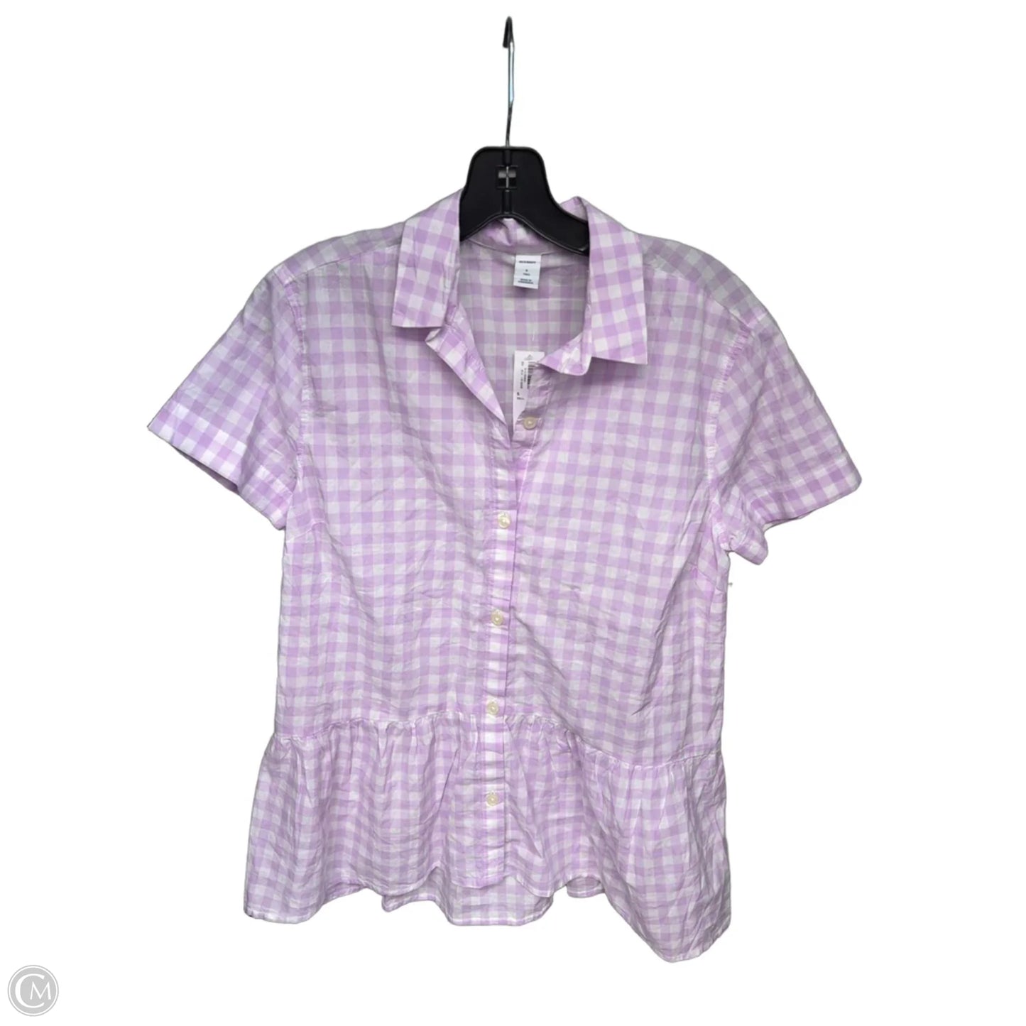 Top Short Sleeve By Old Navy In Checkered Pattern, Size: S