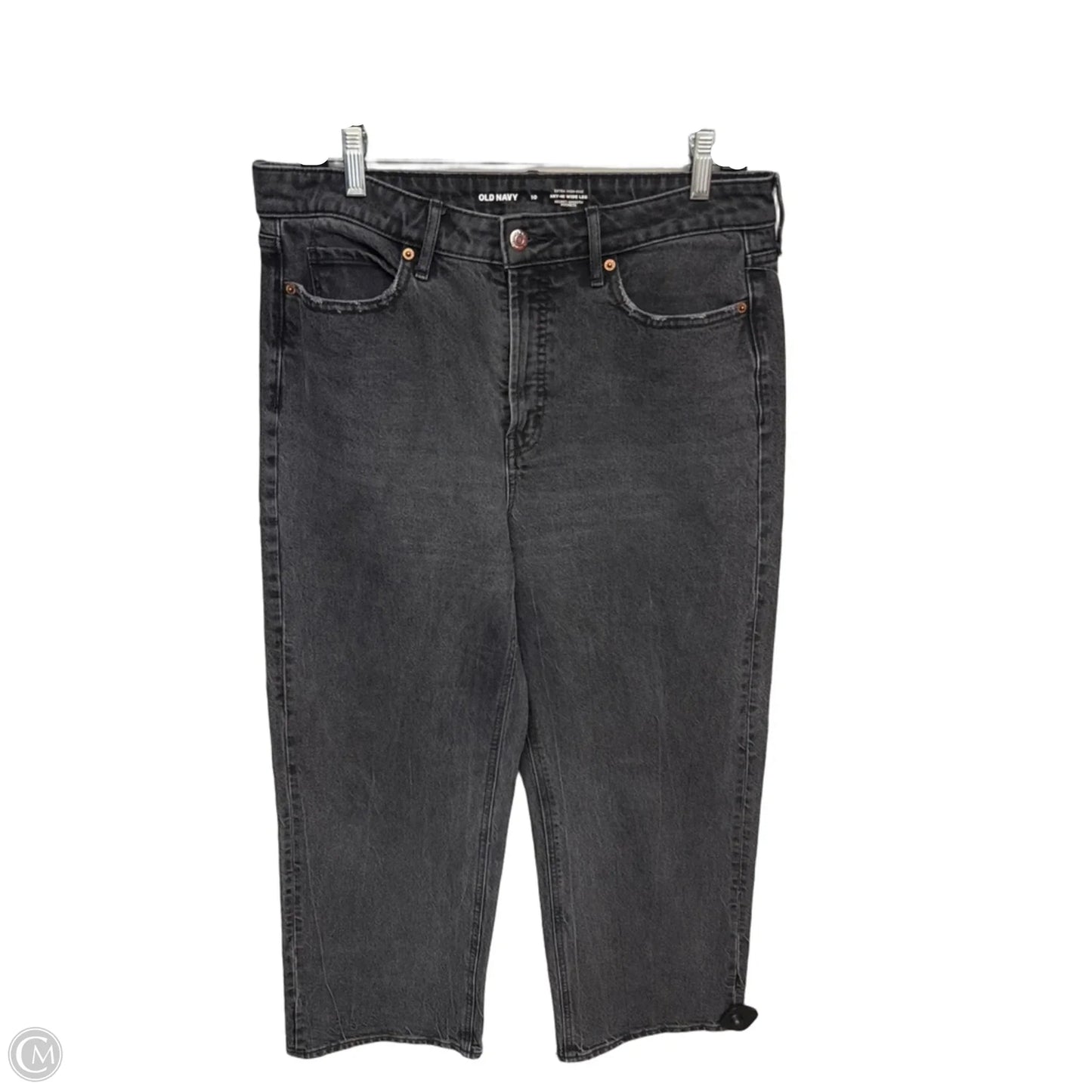 Jeans Straight By Old Navy In Black Denim, Size: 10