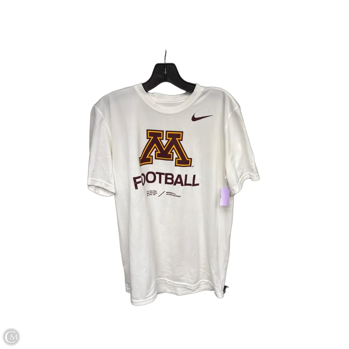 Athletic Top Short Sleeve By Nike Apparel In Red & White, Size: M