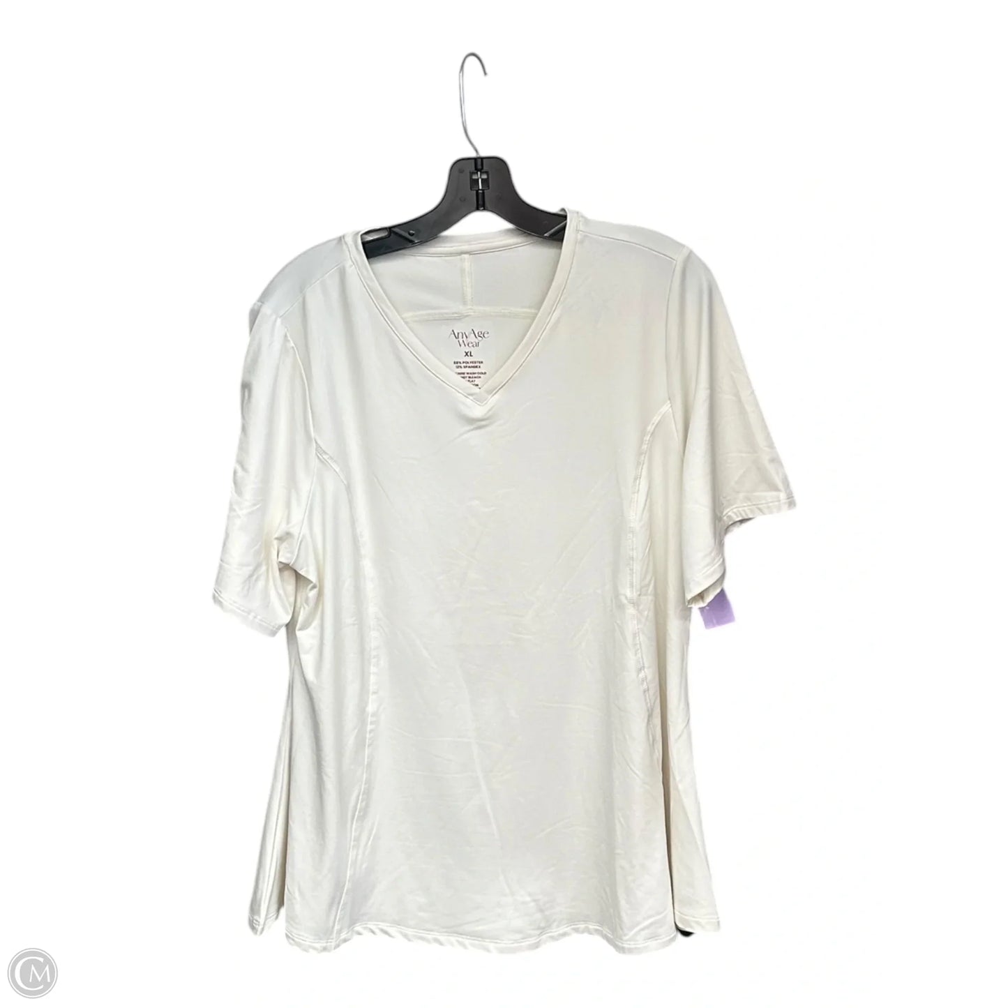 Athletic Top Short Sleeve By Clothes Mentor In Cream, Size: Xl