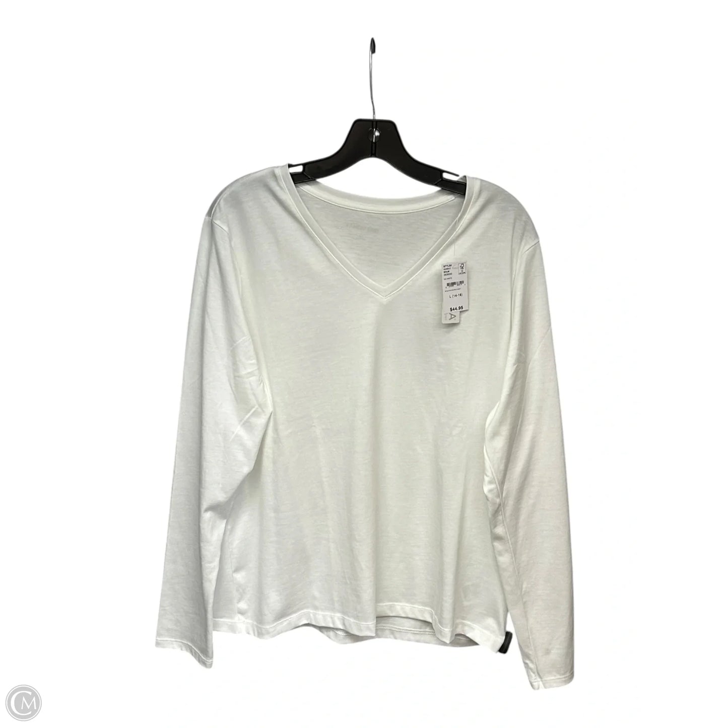 Top Long Sleeve By Lands End In White, Size: L