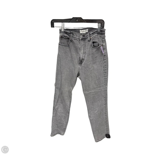 Jeans Straight By Abercrombie And Fitch In Grey Denim, Size: 0