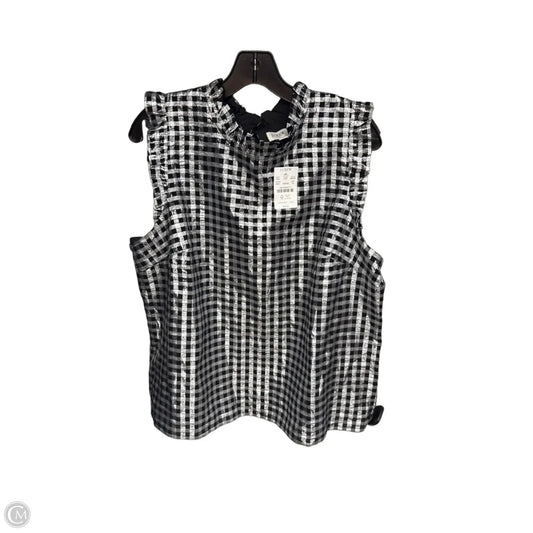 Top Sleeveless By J. Crew In Black & Silver, Size: Xl