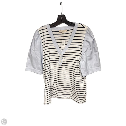 Top Short Sleeve By Loft In Striped Pattern, Size: Xl
