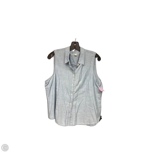 Top Sleeveless By J. Crew In Blue Denim, Size: Xl