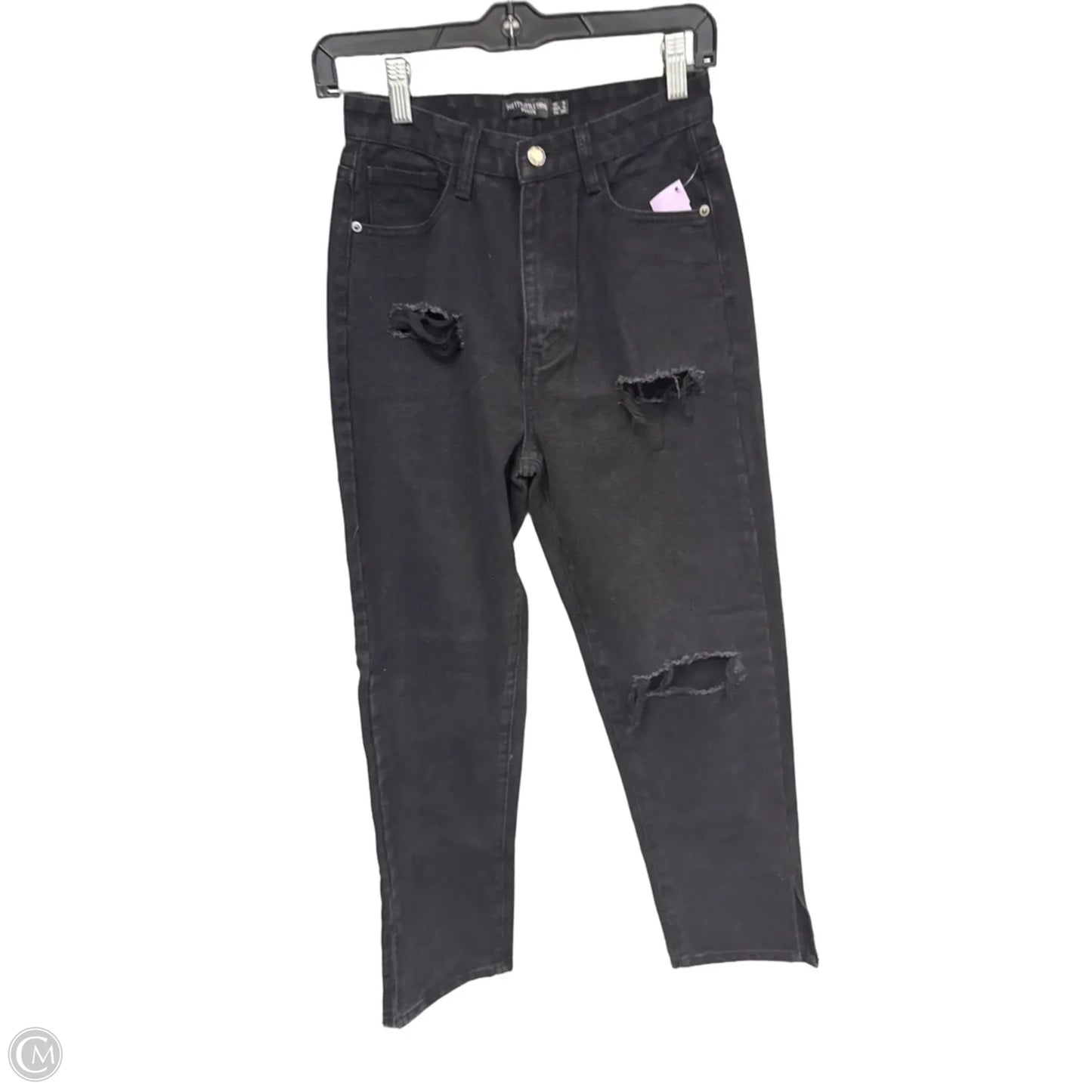 Jeans Straight By Pretty Little Thing In Black Denim, Size: 4