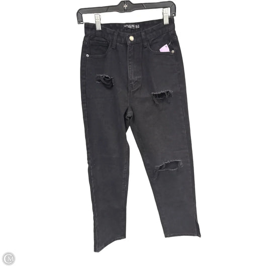 Jeans Straight By Pretty Little Thing In Black Denim, Size: 4