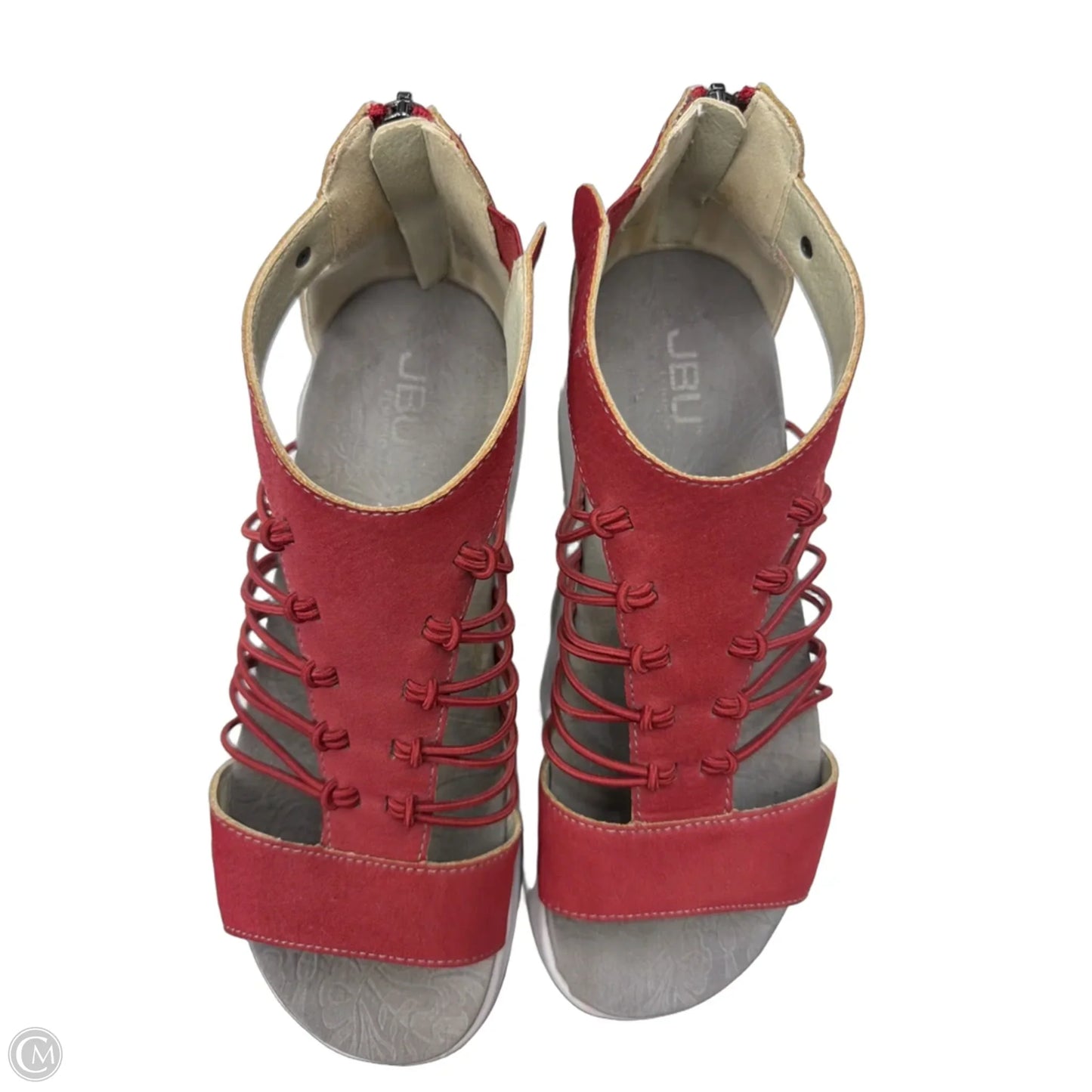 Sandals Heels Wedge By Jbu By Jambu In Red, Size: 7