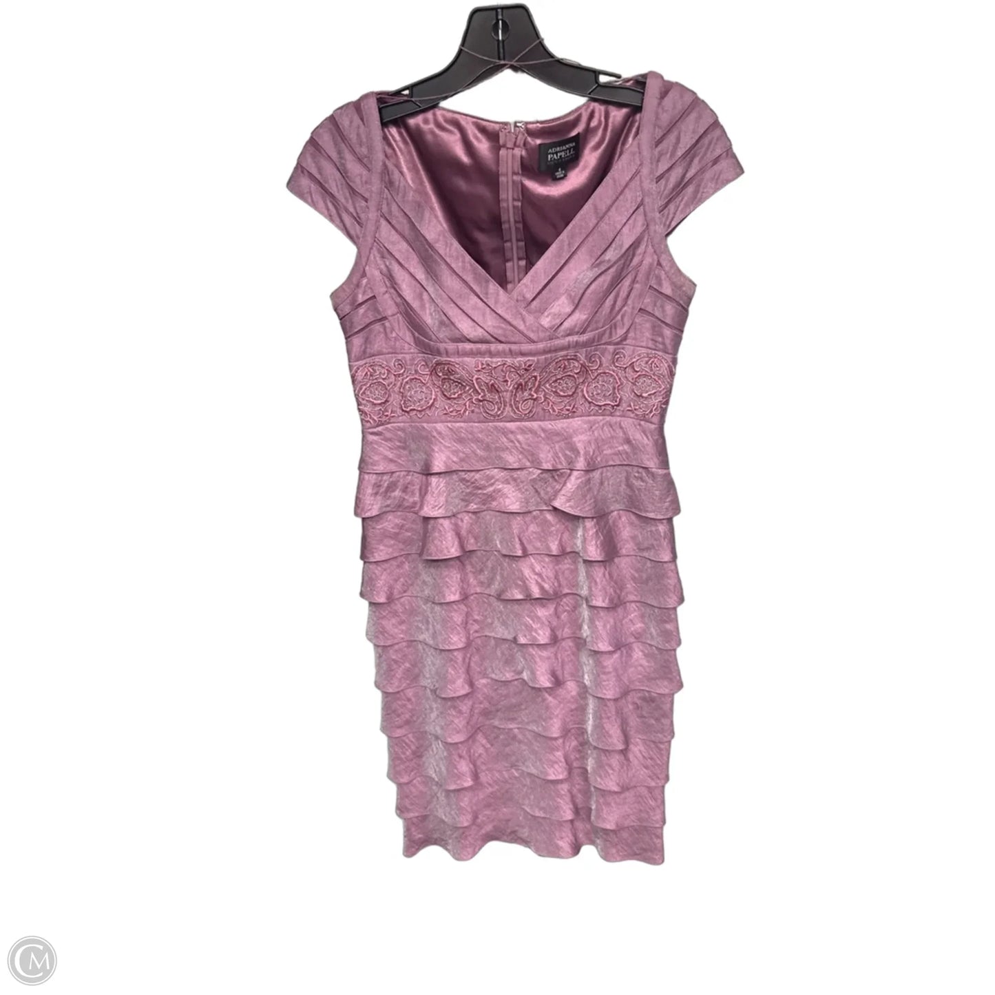 Dress Party Midi By Adrianna Papell In Purple, Size: 4