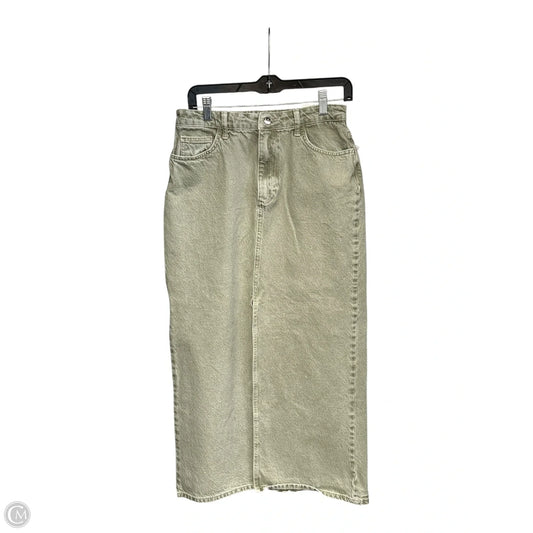 Skirt Maxi By Zara In Green Denim, Size: M