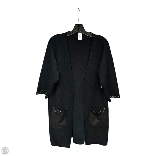 Sweater Cardigan By Clothes Mentor In Black & Silver, Size: M