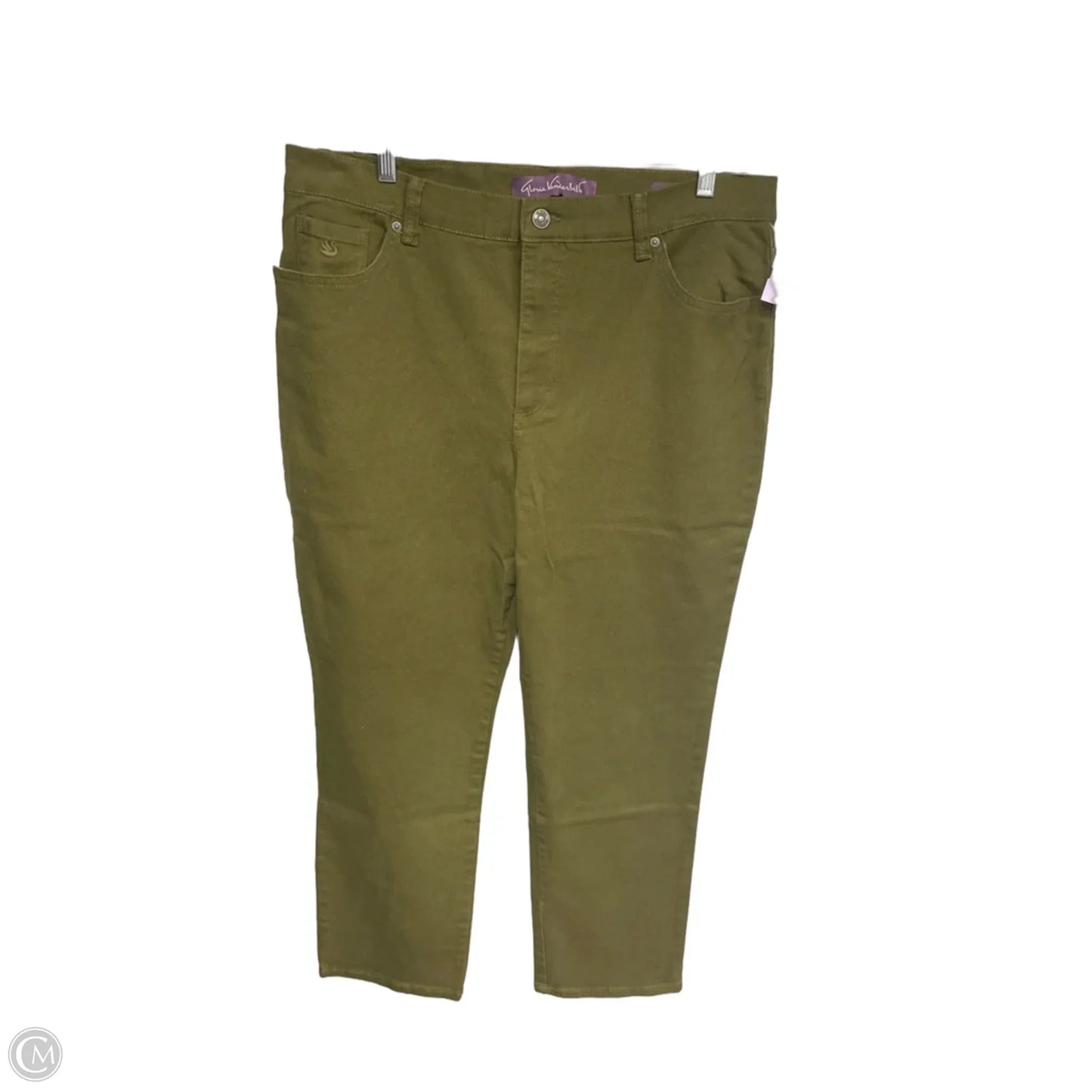 Jeans Straight By Gloria Vanderbilt In Green Denim, Size: 18