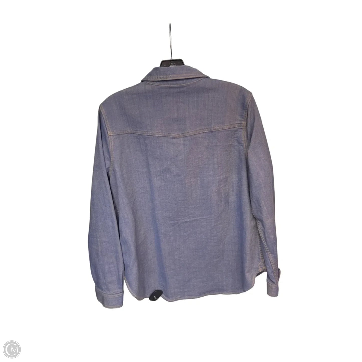 Jacket Shirt By Cabi In Blue Denim, Size: L
