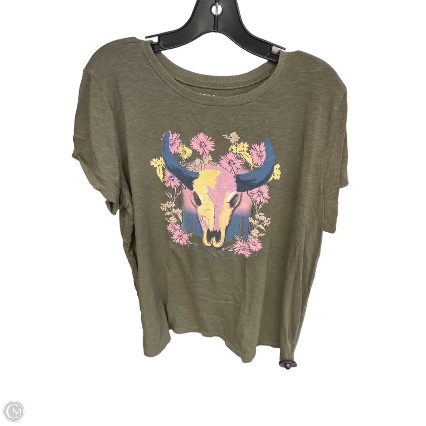 Top Short Sleeve By Torrid In Green & Pink, Size: 2x
