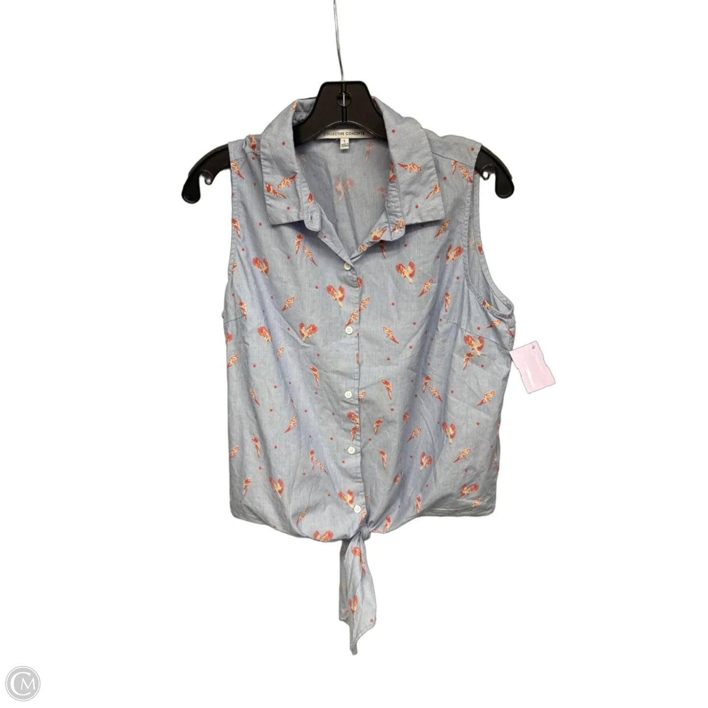 Top Sleeveless By Collective Concepts In Blue & Pink, Size: L