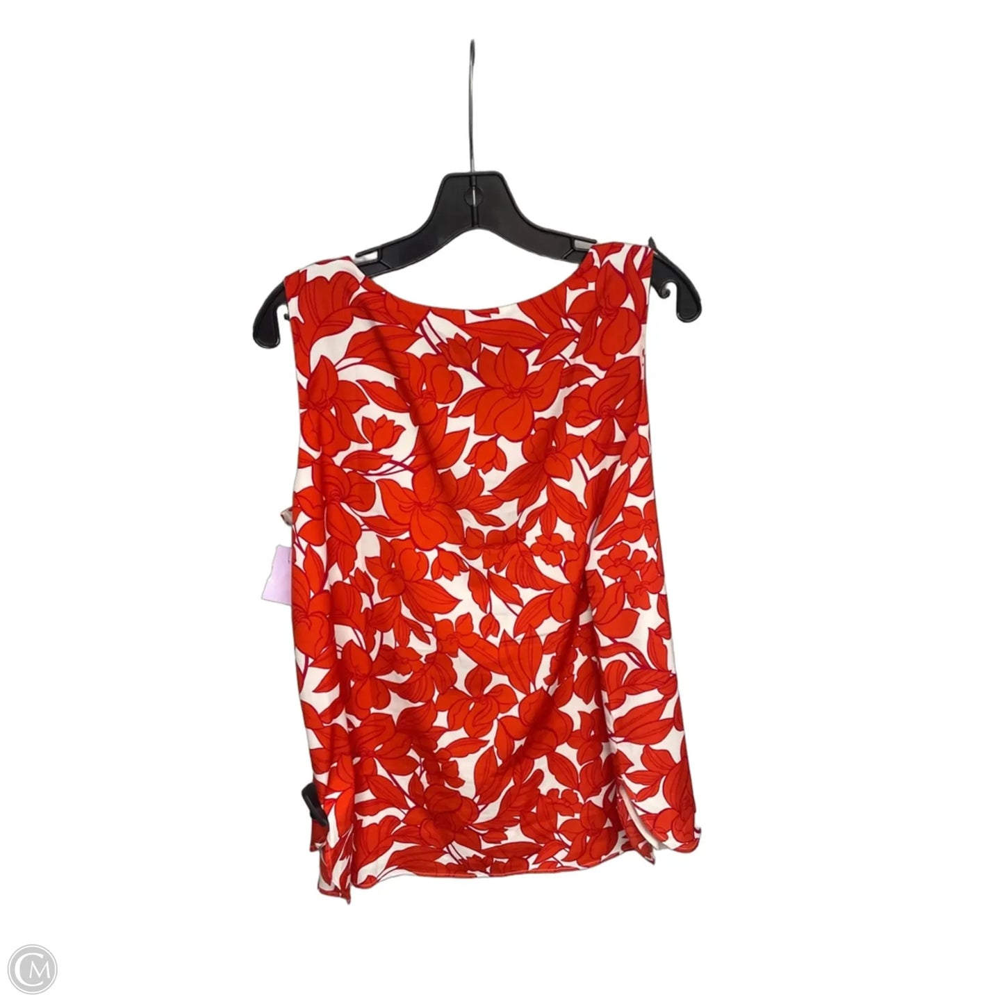 Top Sleeveless By Ann Taylor In Red & White, Size: L