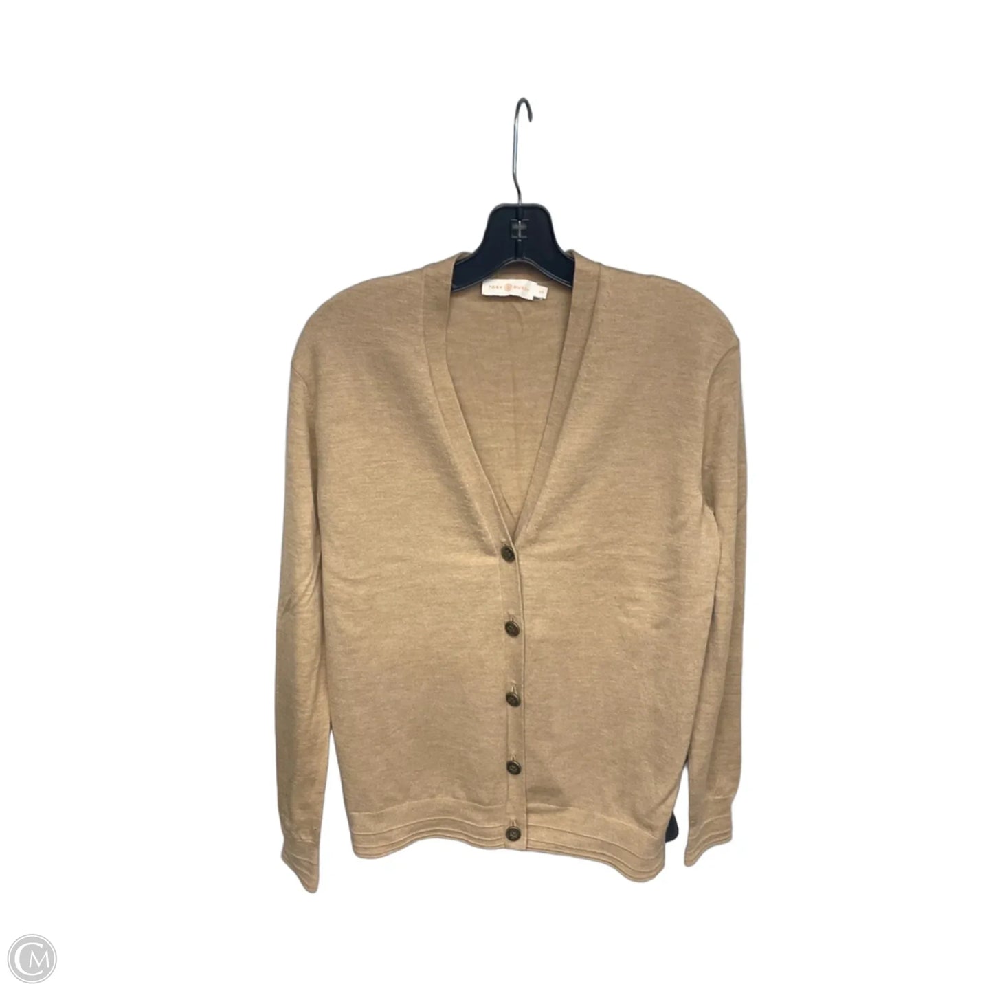 Sweater Cardigan Designer By Tory Burch In Tan, Size: S