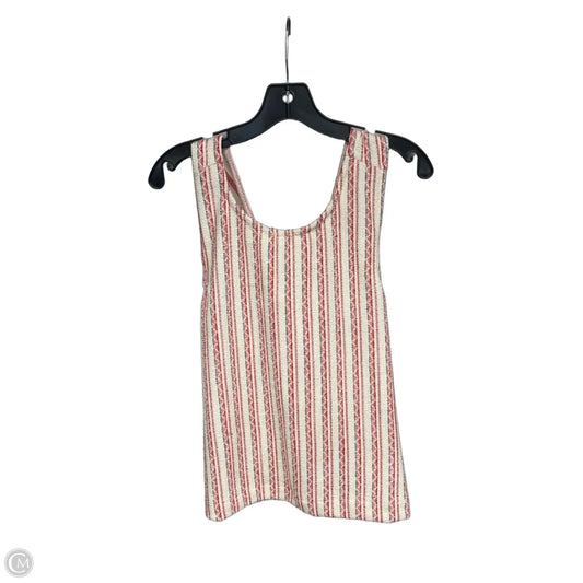 Top Sleeveless By Madewell In Red & White, Size: L