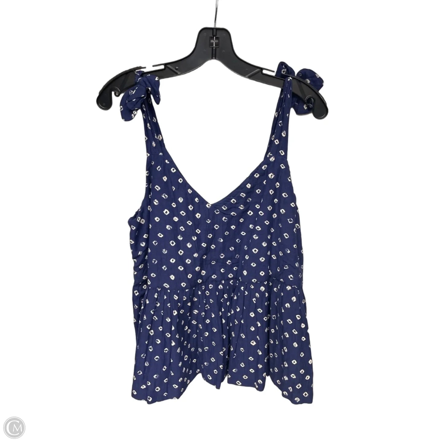 Top Sleeveless By Gap In Blue & White, Size: L