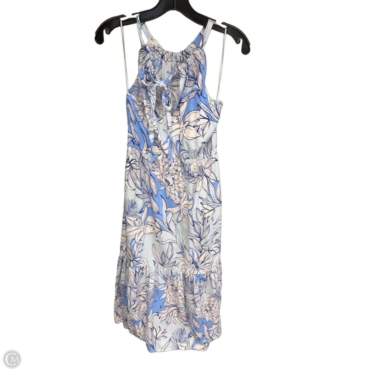 Dress Casual Maxi By Halston In Blue & White, Size: S