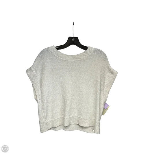 Sweater Short Sleeve By Loft In White, Size: M
