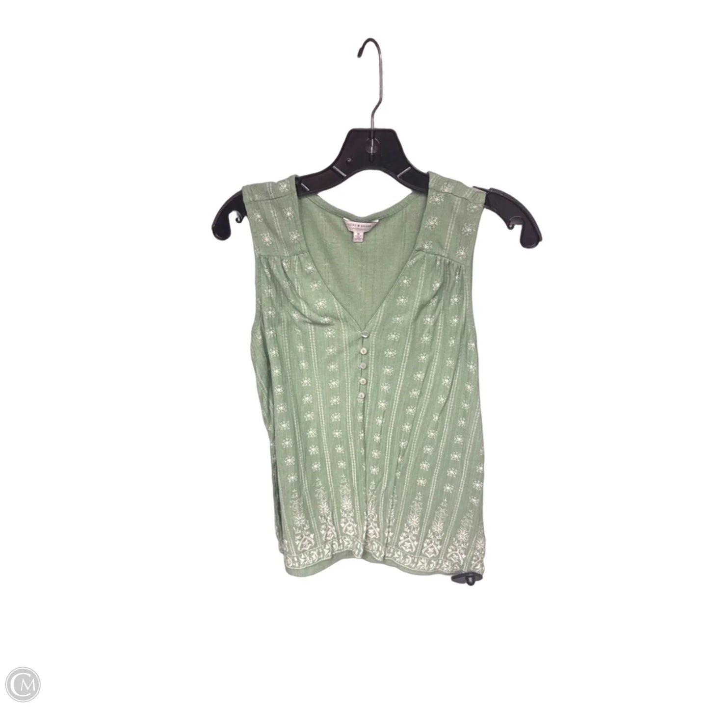 Top Sleeveless By Lucky Brand In Green, Size: M