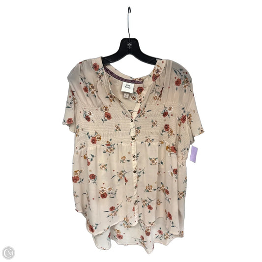 Top Short Sleeve By Knox Rose In Pink, Size: L