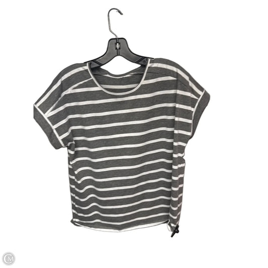 Top Short Sleeve By Shein In Grey & White, Size: L